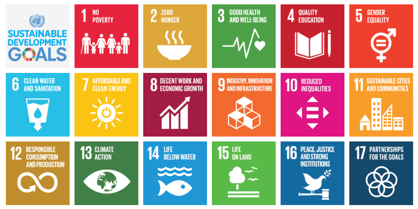 graphic showing the 17 United Nations Sustainable Development goals