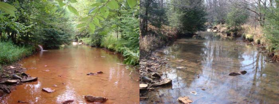 Images of the Susquehanna River before and after environmental cleanup